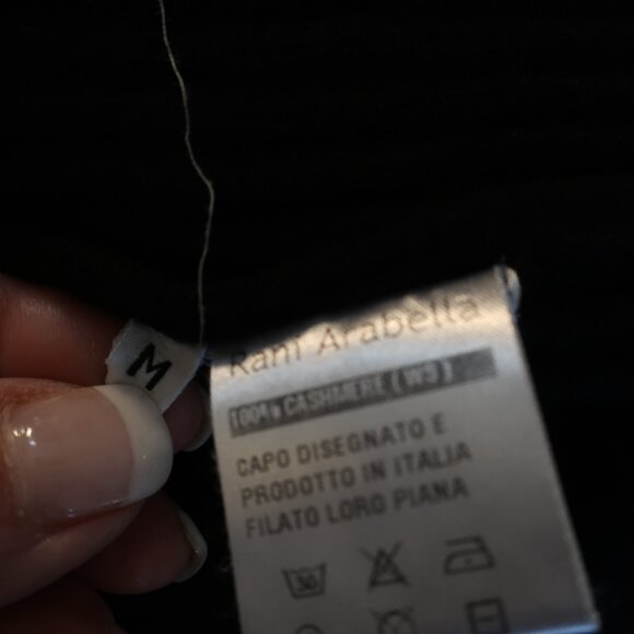 Womens Rani Arabella 100% Cashmere Black Ribbed Button Down Cardigan Sweater M - Picture 9 of 14